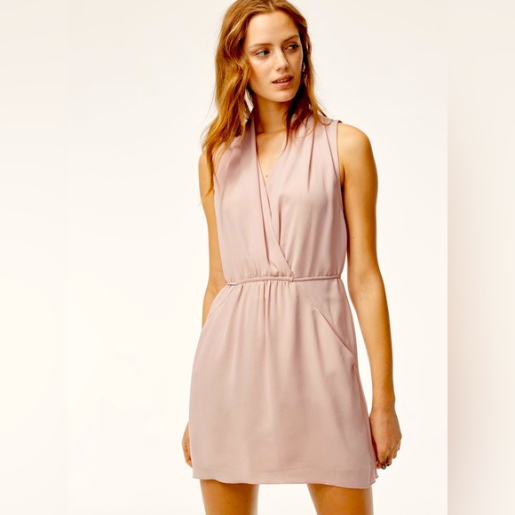 ✨SOLD✨ Aritzia Sabine tie-waist dress - Blush Pink -  XXS - Picture 1 of 7
